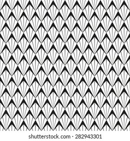 Abstract Seamless Black and White Art Deco Vector Pattern