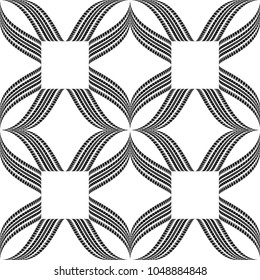 Abstract seamless black and white background with car tire track silhouettes