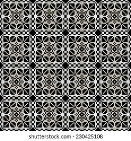 abstract seamless black and white background with geometric pattern. Vector, EPS 8