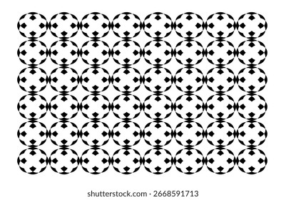 Abstract Seamless Black and White Circular Pattern, Modern Geometric Repeating Design for Wallpapers, Prints, Web Banners, Packaging, Fabric, and Contemporary Artwork