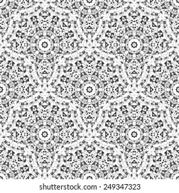 Abstract Seamless Black and White Color Geometric Vector Pattern. Vintage Wallpaper Background. Mosaic Texture for Textile Print