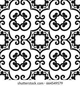 Abstract seamless black and white color pattern  for wallpapers and backgrounds. Vector template can be used for  design of wallpaper, fabric, oilcloth, textile, wrapping paper and other 