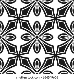 Abstract seamless black and white color pattern  for wallpapers and backgrounds. Vector template can be used for  design of wallpaper, fabric, oilcloth, textile, wrapping paper and other 