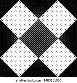 Abstract seamless black and white diagonal square pattern background - monochrome vector design