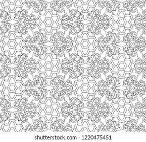 Abstract seamless black and white geometric pattern - vector illustration 