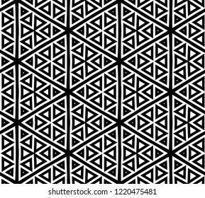 Abstract seamless black and white geometric pattern - vector illustration 