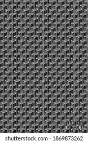 Abstraktes Nahtloses Schwarz-Weiß-Geometrisches Muster mit Quadraten. Embossed Floor Texture. Kuben in Perspektive. Vektorgrafik. 3D-Illustration
