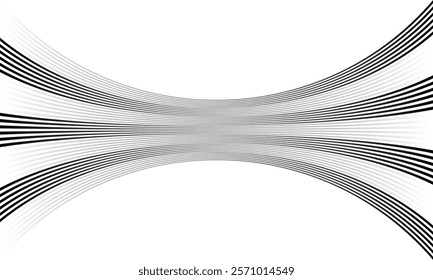 abstract seamless black white gradient bulge line pattern art suitable for background.