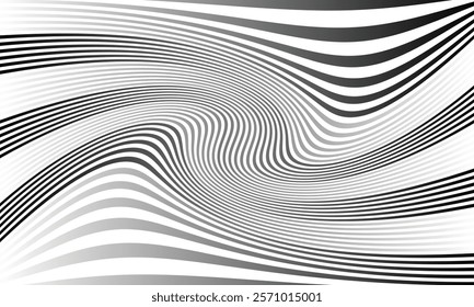 abstract seamless black white gradient twist pattern suitable for background.