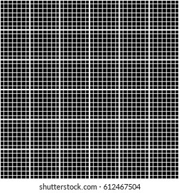 Abstract seamless black and white grid pattern.