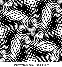 Abstract seamless black and white optical pattern.