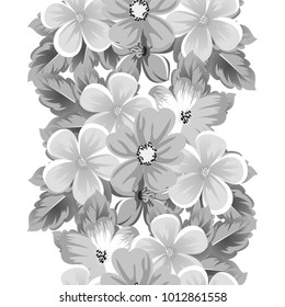 abstract seamless black and white pattern of flowers. For design of cards, invitations, greeting for birthday, Valentine's Day, wedding, party, celebration. Vector illustration.