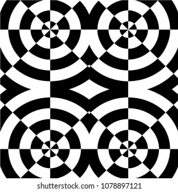 Abstract seamless black and white pattern - vector illustration 