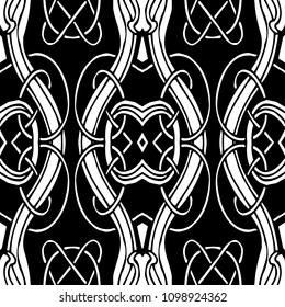 Abstract seamless black and white pattern - vector illustration 
