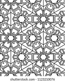Abstract seamless black and white pattern - vector illustration 