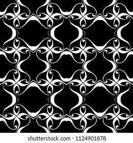 Abstract seamless black and white pattern - vector illustration 