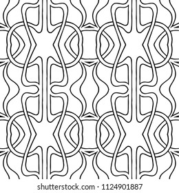 Abstract seamless black and white pattern - vector illustration 
