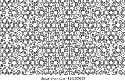 Abstract seamless black and white pattern - vector illustration 