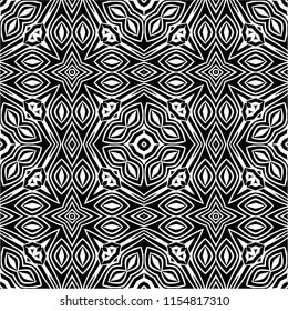 Abstract seamless black and white pattern - vector illustration 