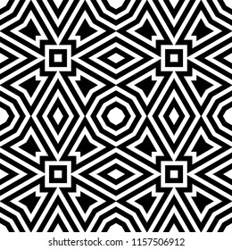 Abstract seamless black and white pattern - vector illustration 