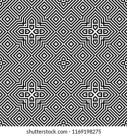 Abstract seamless black and white pattern - vector illustration 