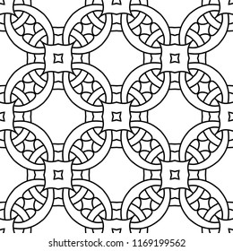 Abstract seamless black and white pattern - vector illustration 