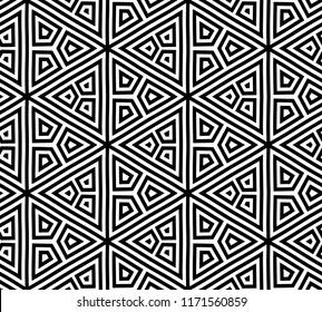 Abstract seamless black and white pattern - vector illustration 