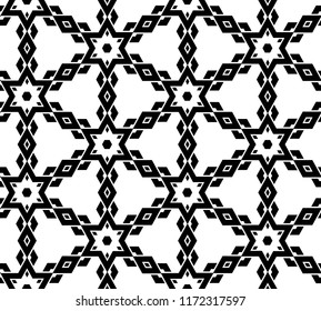 Abstract seamless black and white pattern - vector illustration 