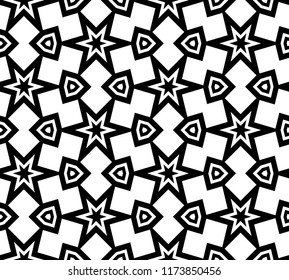 Abstract seamless black and white pattern - vector illustration 