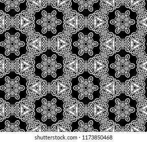 Abstract seamless black and white pattern - vector illustration 