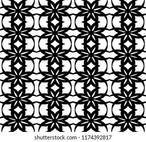 Abstract seamless black and white pattern - vector illustration 