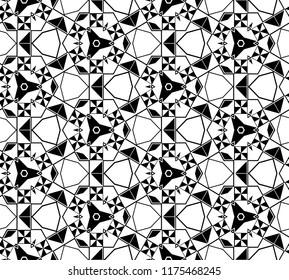 Abstract seamless black and white pattern - vector illustration 