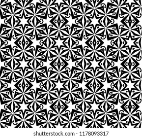 Abstract seamless black and white pattern - vector illustration 
