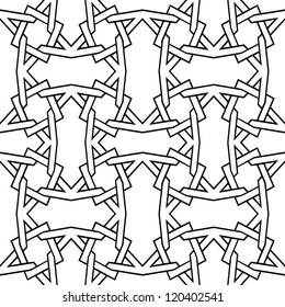 Abstraktes, nahtloses Schwarz-Weiß-Muster - Vektorgrafik