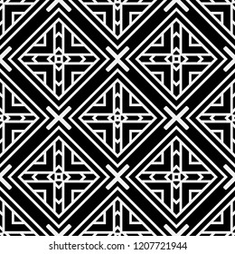 Abstract seamless black and white pattern - vector illustration