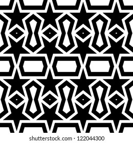 Abstract seamless black and white pattern - vector illustration