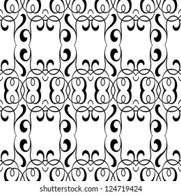 Abstract seamless black and white pattern - vector illustration