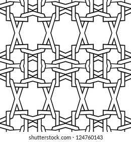 Abstract seamless black and white pattern - vector illustration