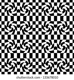 Abstract seamless black and white pattern - vector illustration