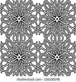 Abstract seamless black and white pattern - vector illustration