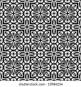 Abstract seamless black and white pattern - vector illustration