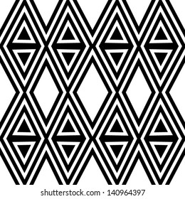 Abstract seamless black and white pattern - vector illustration