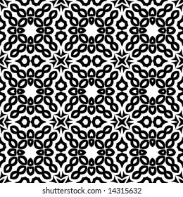 Abstract seamless black and white pattern - graphic illustration