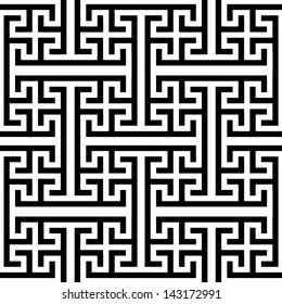 Abstract seamless black and white pattern - vector illustration