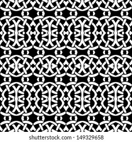 Abstract seamless black and white pattern - vector illustration 