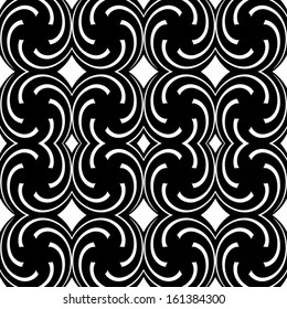 Abstract seamless black and white pattern - vector illustration 