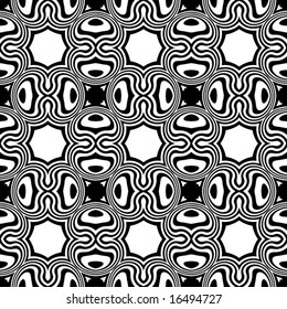 Abstract seamless black and white pattern - vector illustration