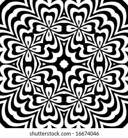 Abstract seamless black and white pattern - graphic illustration