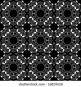 Abstract seamless black and white pattern - graphic illustration