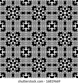 Abstract seamless black and white pattern - graphic illustration